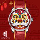 Lucky Harvey Red Lion Dance Moving Eye Automatic