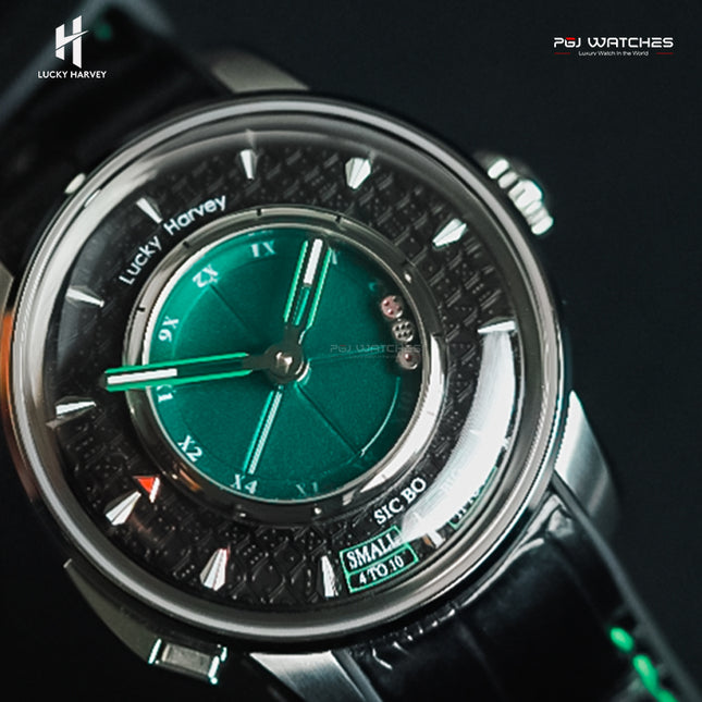 LUCKY HARVEY New Series Sic Bo Sapphire Gaming Watch Automatic Skeleton
