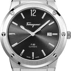SALVATORE FERRAGAMO F-80 Quartz Classic Black Dial Croco Leather Strap Watch -  SFDT00219
