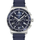 SALVATORE FERRAGAMO Chrono Blue Dial Blue Sapphire Leather Strap Watch - SFKZ00223