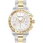 SALVATORE FERRAGAMO Chrono Silver Dial Gold Steel Two Tone Strap Watch - SFKZ00523