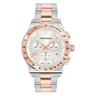 SALVATORE FERRAGAMO Chrono Silver Dial Rose Gold Steel Two Tone Strap Watch - SFKZ00623