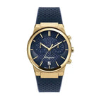 SALVATORE FERRAGAMO Chrono Blue Dial Gold Blue Sapphire Rubber Strap Watch - SFME00221
