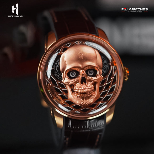 LUCKY HARVEY Skull Luminous Dial Men’s Watch Mechanical