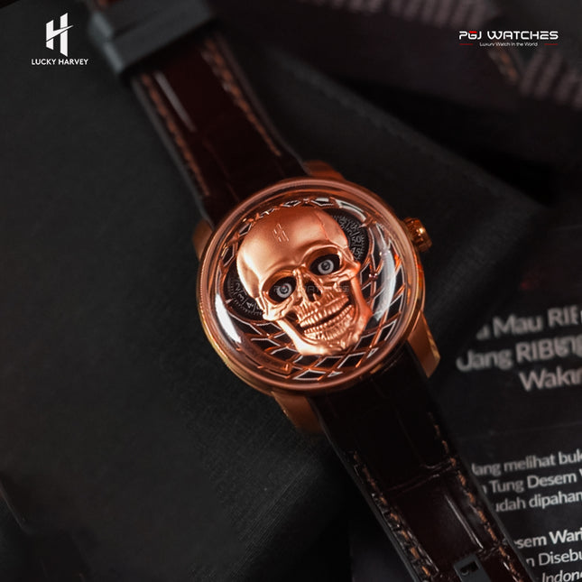 LUCKY HARVEY Skull Luminous Dial Men’s Watch Mechanical