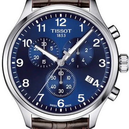 TISSOT Chrono XL Classic Blue Dial Leather Strap Chronograph Quartz 45 mm – T116.617.16.047.00