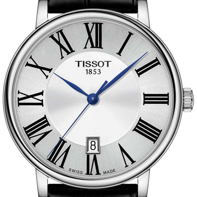 TISSOT Carson Premium Quartz Silver Dial Black Leather Strap 40 mm – T122.410.16.033.00