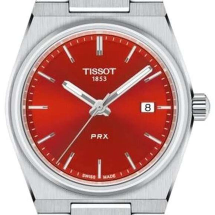 TISSOT PRX 40mm T-Classic Red Dial Stainless Steel Strap - T137.210.11.421.00