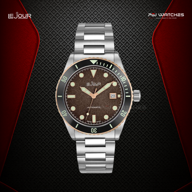 LE JOUR Seacolt Diver Brown Dial Stainless Steel - LJ-SCD-004