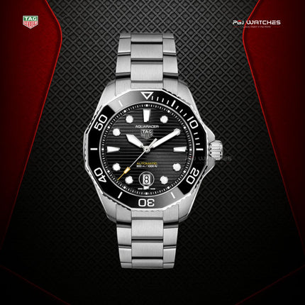 TAG HEUER Aquaracer Professional 300 Date 43 mm Black Dial Steel Bracelet – WBP201A.BA0632