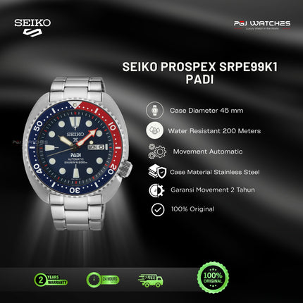 SEIKO Prospex PADI King Samurai “Save The Ocean” Pepsi Blue Dial - SRPE99K1