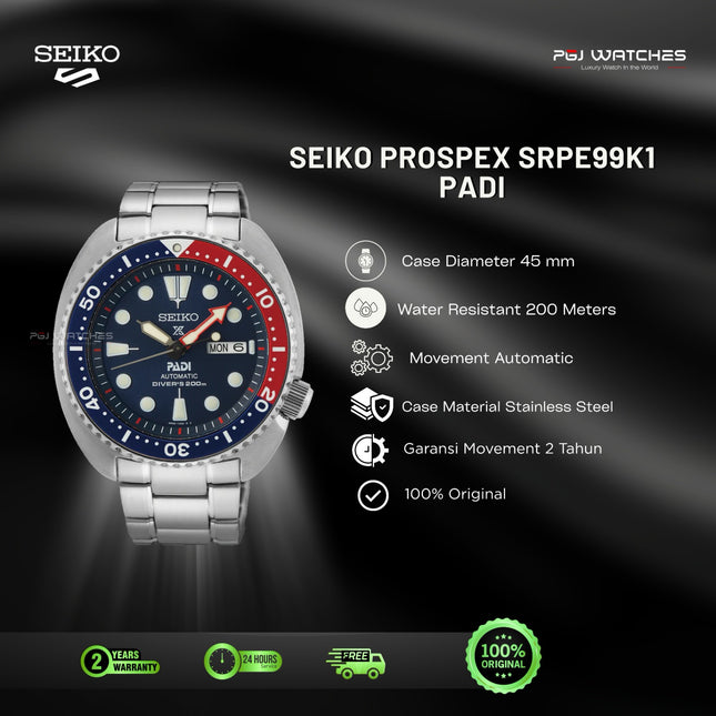 SEIKO Prospex PADI King Samurai “Save The Ocean” Pepsi Blue Dial - SRPE99K1