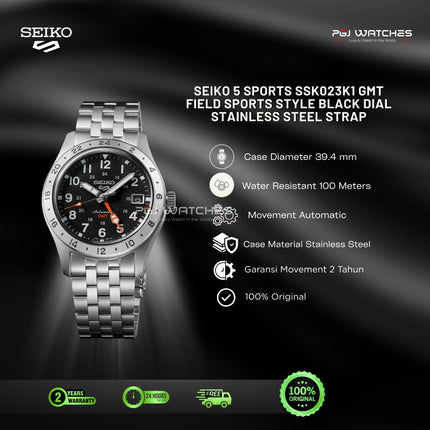 SEIKO 5 Sports GMT Black Dial - SSK023K1