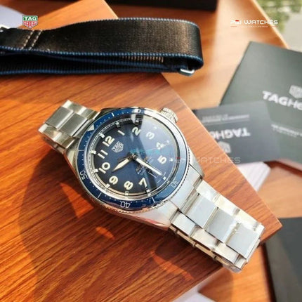 TAG HEUER Autavia Calibre 5 42mm Blue Dial Steel Strap - WBE5116.EB0173