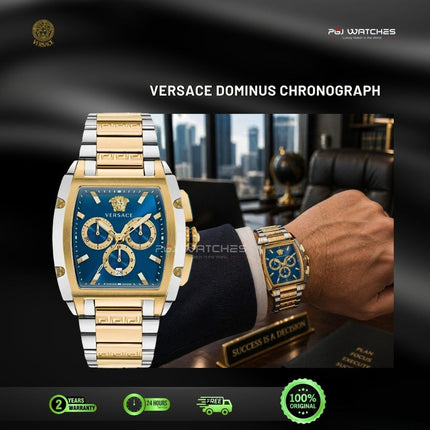 VERSACE Greca Quartz Silver Dial Gold Tone Stainless Steel 41mm - VEVI00619