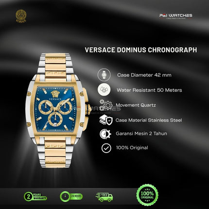 VERSACE Greca Quartz Silver Dial Gold Tone Stainless Steel 41mm - VEVI00619