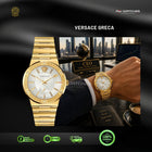 VERSACE Greca Quartz Silver Dial Gold Tone Stainless Steel 41mm - VEVI00619