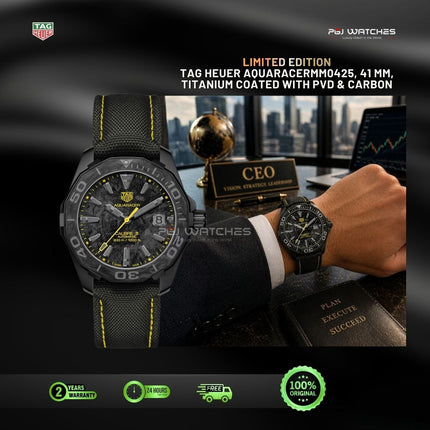 TAG HEUER Aquaracer Calibre 5 Carbon Dial Titanium PVD Black 41mm Limited Edition - WBD218C.FC6448