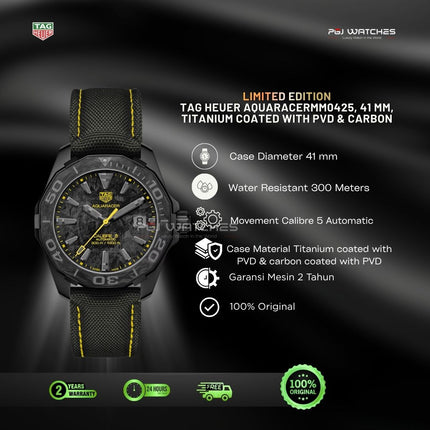 TAG HEUER Aquaracer Calibre 5 Carbon Dial Titanium PVD Black 41mm Limited Edition - WBD218C.FC6448