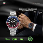 TAG HEUER Aquaracer Calibre 7 GMT Pepsi Bezel Black Dial Stainless Steel 43mm Automatic - WAY201F.BA0927