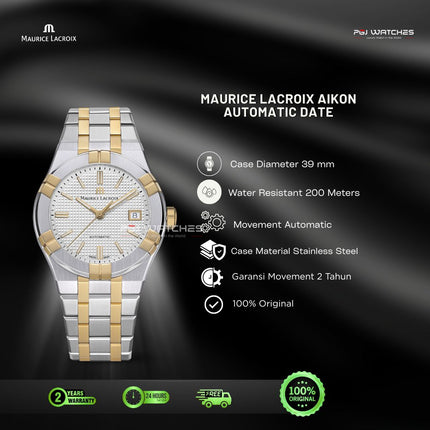 MAURICE LACROIX AIKON Automatic Swiss Limited Edition 42mm Silver Dial Two-Tone - AI6008-PVY13-130-1