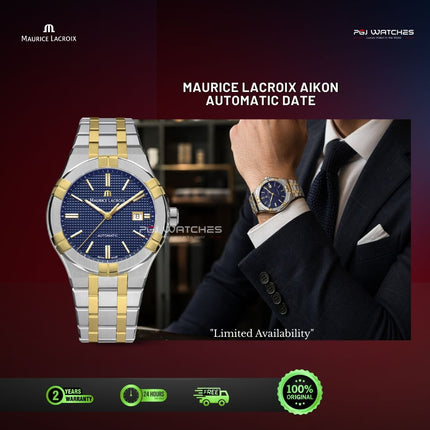MAURICE LACROIX Aikon Automatic Blue Dial Two Tone Stainless Steel 42mm - AI6008-SY013-432-1