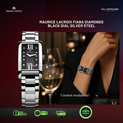 MAURICE LACROIX Fiaba Diamonds Black Dial Stainless Steel Ladies Watch - FA2164-SD532-310