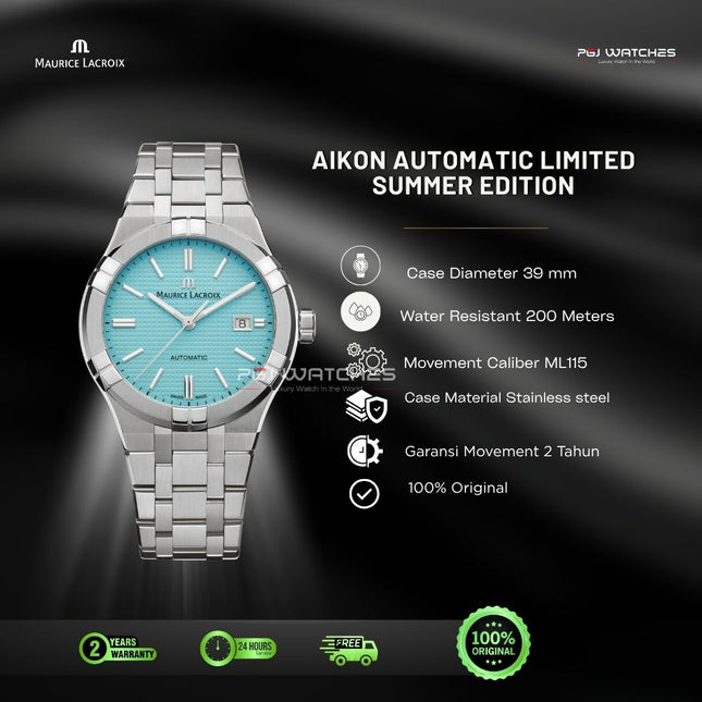 MAURICE LACROIX AIKON Automatic Limited Summer Edition 42mm Tanager Turquoise Dial - AI6008-SS00F-431-C