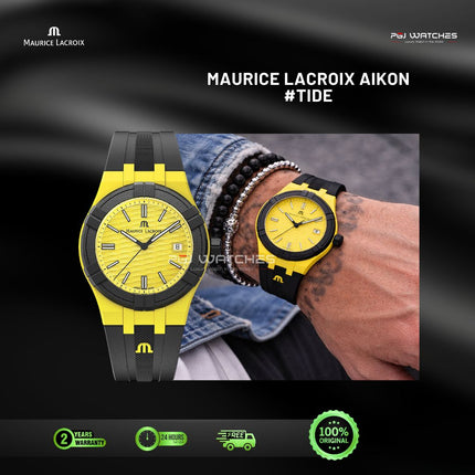 MAURICE LACROIX AIKON #tide Quartz 40mm Yellow Dial - AI2008-60060-300-0