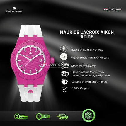 MAURICE LACROIX AIKON #tide Quartz 40mm Pink Dial - AI2008-FFFF1-3A0-0
