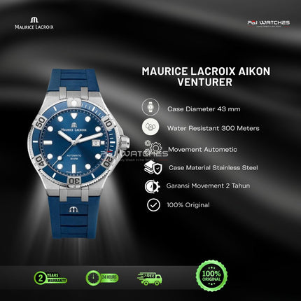 MAURICE LACROIX AIKON Venturer Automatic 43mm Blue Dial - AI6058-SS001-430-1