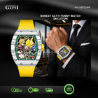 BONEST GATTI Automatic Skeleton Yellow Rubber Strap Watch - BG9001-R1