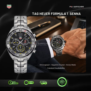 TAG HEUER Formula 1 Senna Chronograph Black Dial Stainless Steel Watch - CAZ101AJ.BA0842