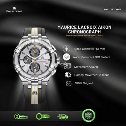 MAURICE LACROIX AIKON Quartz Chronograph “King of the Court” Special Edition 44mm Silver Dial - AI1018-TT030-130-K