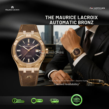 MAURICE LACROIX AIKON Automatic Bronze Brown Dial Leather Strap 42mm Limited Edition - AI6008-BRZ01-730-3