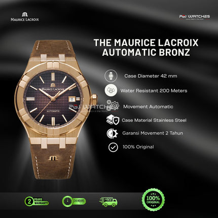 MAURICE LACROIX AIKON Automatic Bronze Brown Dial Leather Strap 42mm Limited Edition - AI6008-BRZ01-730-3