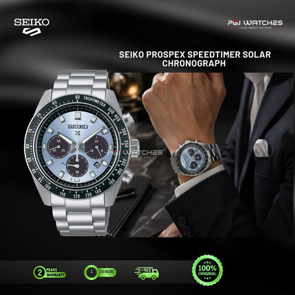 SEIKO Prospex Speedtimer Solar Chronograph Ice Blue Dial 41mm Stainless Steel - SSC935P1