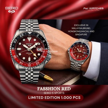 SEIKO 5 GMT Passion Red Limited Edition 5 Sports - SSK031K1