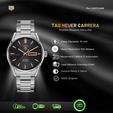 TAG HEUER Carrera Dial Black Steel - WAR201C.BA0723
