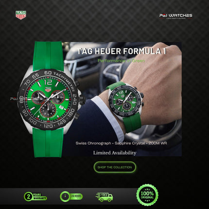 TAG HEUER Formula 1 Chronograph GREEN RUBBER - CAZ101AP.FT8056