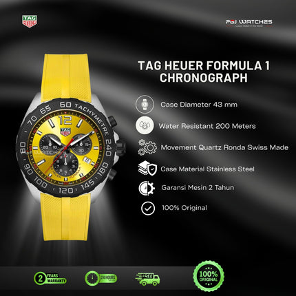 TAG HEUER Formula 1 Chronograph YELLOW RUBBER - CAZ101AM.FT8054