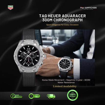 TAG HEUER Aquaracer Quartz Chronograph Rubber Strap - CAY1110.FT6041