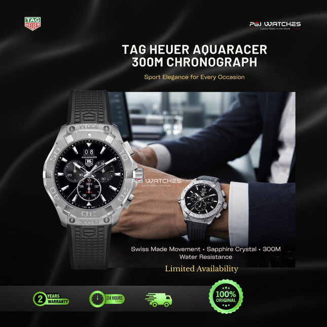 TAG HEUER Aquaracer Quartz Chronograph Rubber Strap - CAY1110.FT6041