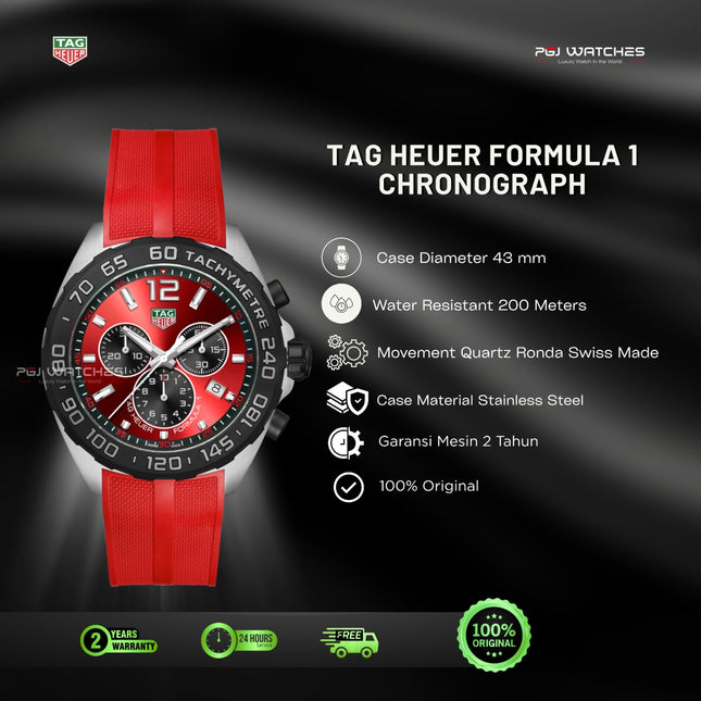 TAG HEUER Formula 1 Chronograph Quartz 43mm Steel - CAZ101AN.FT8055