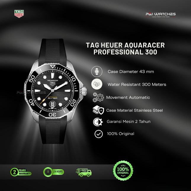 TAG HEUER Aquaracer Professional 300 Date Automatic 43mm Steel - WBP201A.FT6197