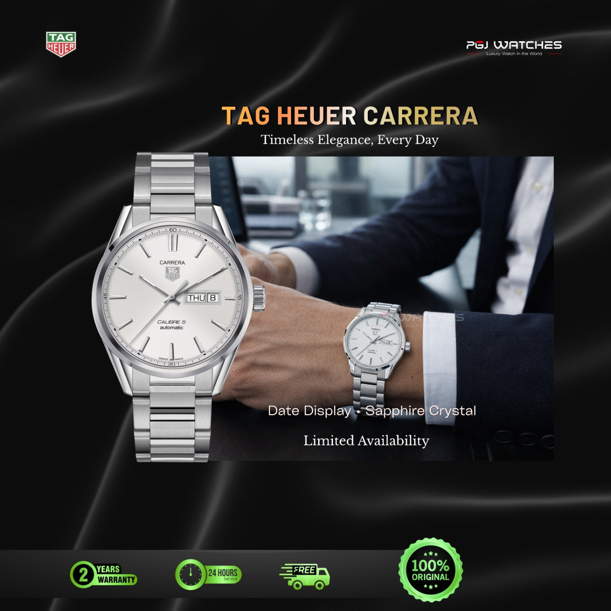 TAG HEUER Carrera Automatic 41mm Steel - WAR201B.BA0723