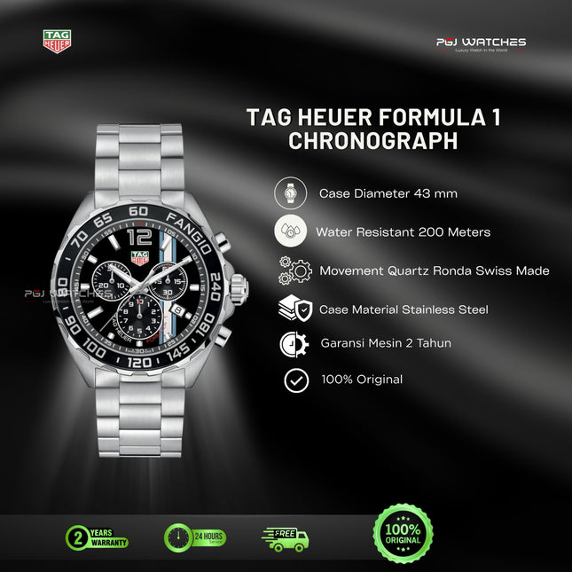 TAG HEUER Formula 1 Fangio Quartz 43mm Steel - CAZ101H.BA0842