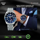 SEIKO 5 GMT Batman SKX Sports Style Blue Dial Stainless Steel - SSK003K1
