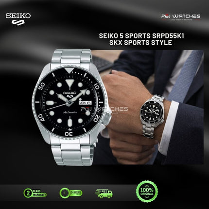 SEIKO 5 SKX Sports Style Black Dial Stainless Steel - SRPD55K1