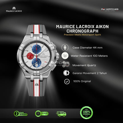 MAURICE LACROIX AIKON Quartz Chronograph Special Edition Mahindra Racing 44mm Grey/Silver Dial - AI1018-TT031-130-2